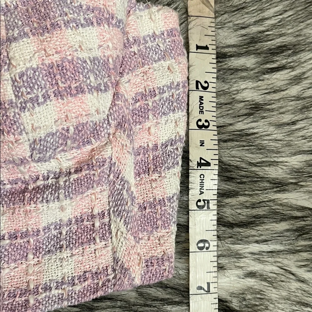 NWT ZARA Strapless Tweed Underwire Bustier Corset Top Lavender White Pink XS